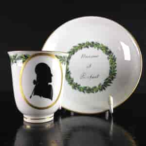 Vienna coffee cup & saucer, profile silhouette, c.1790 -1005