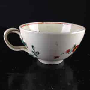 Creamware cup & saucer, rose decorated, c.1780 -4213