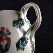 Creamware cup & saucer, rose decorated, c.1780 -4214