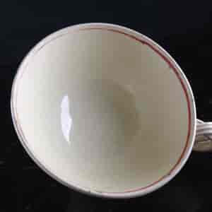 Creamware cup & saucer, rose decorated, c.1780 -4216