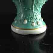 Derby vase with flower moulding over turquoise ground, c. 1765 -1085