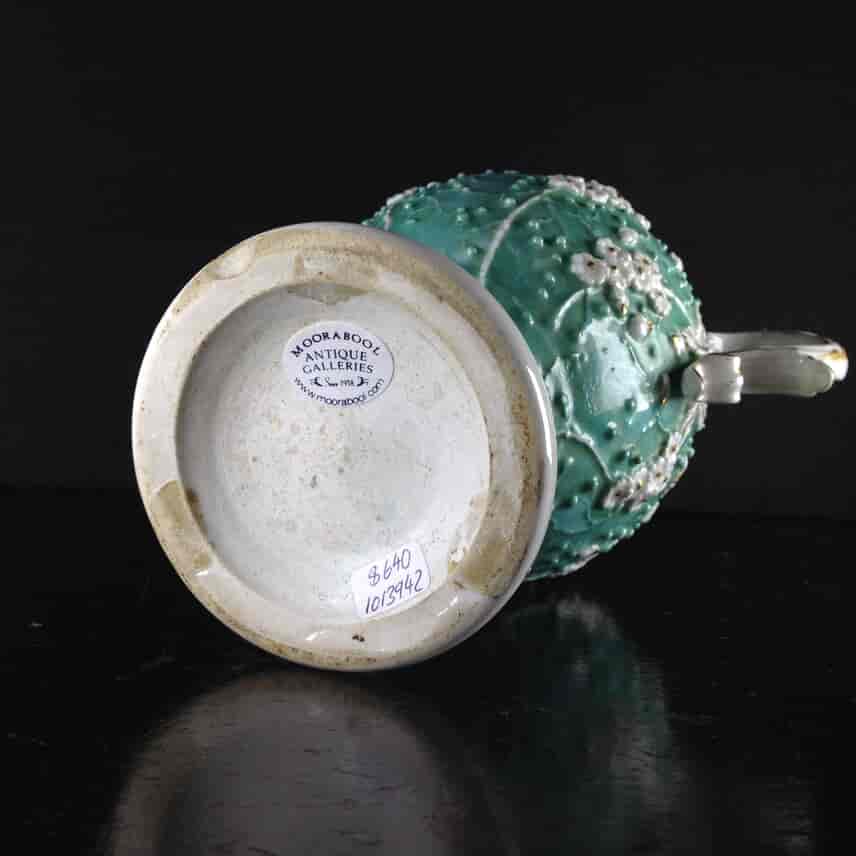 Derby vase with flower moulding over turquoise ground, c. 1765 -1086