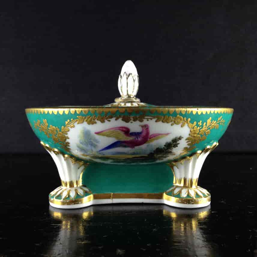 Sevres triple salt, Randall bird decoration, 18th/19th century -1158