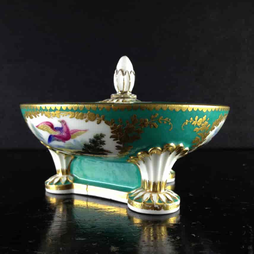 Sevres triple salt, Randall bird decoration, 18th/19th century -1159