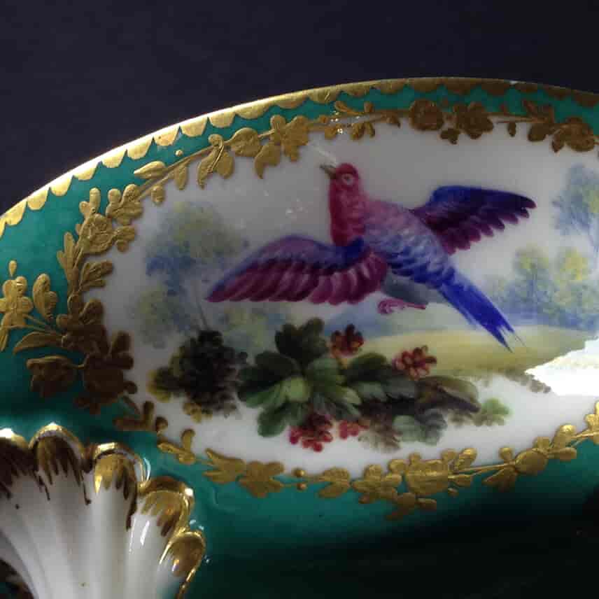 Sevres triple salt, Randall bird decoration, 18th/19th century -1161