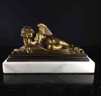 Bronze of a sleeping cherub, 19th century -0