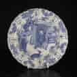 Chinese porcelain plate, scholars & deer, Kanxi c.1700 -0
