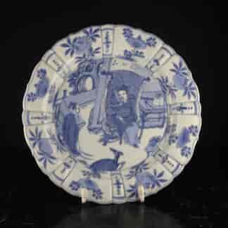 Chinese porcelain plate, scholars & deer, Kanxi c.1700 -0
