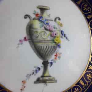 Worcester plate, decorated in the Giles studio with urn & rich gilding, c.1775 -1325