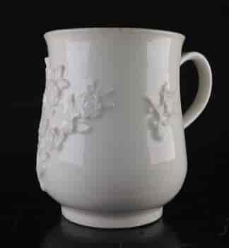 Bow bell shape mug, rose flower sprigging, c.1755 -0