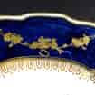 Chelsea plate with blue gilt moulded border, urn to centre, c.1760 -1387