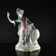 Rare early Derby figure of Minerva, pale family C. 1758 -0