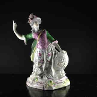 Rare early Derby figure of Minerva, pale family C. 1758 -0