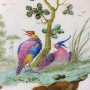Worcester scalloped rim cabinet plate, exotic birds, Davis, c.1780 -826