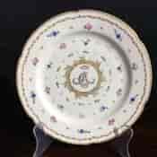 La Courtaille (Paris) plate with floral monogram CLA, c.1785 -798