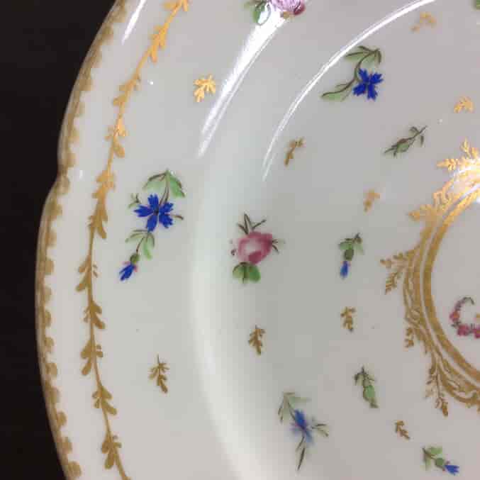 La Courtaille (Paris) plate with floral monogram CLA, c.1785 -787