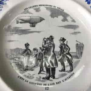 Creil plate, Marvels of the Modern Age prints, Aviation, C. 1900 -23665