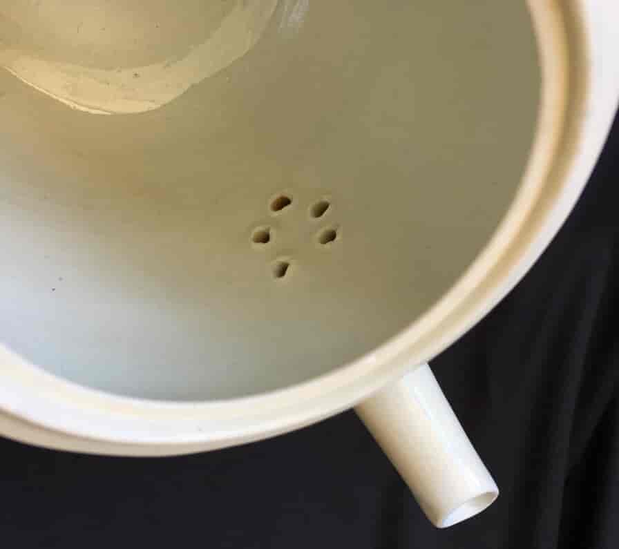 Worcester barrel shape teapot, rare Chinese Landscape pattern, c.1760 -20032