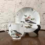 Meissen birds cup & saucer, oldozier moulded, c.1745 -0