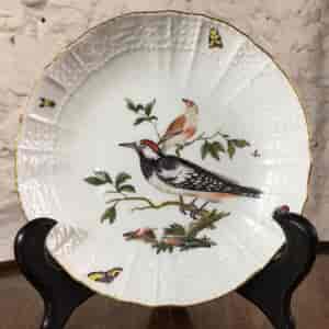 Meissen birds cup & saucer, oldozier moulded, c.1745 -24274