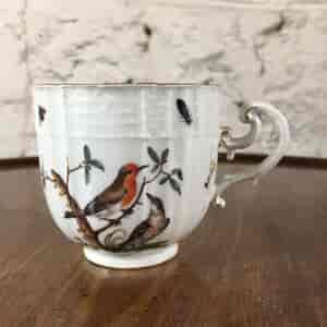 Meissen birds cup & saucer, oldozier moulded, c.1745 -24282