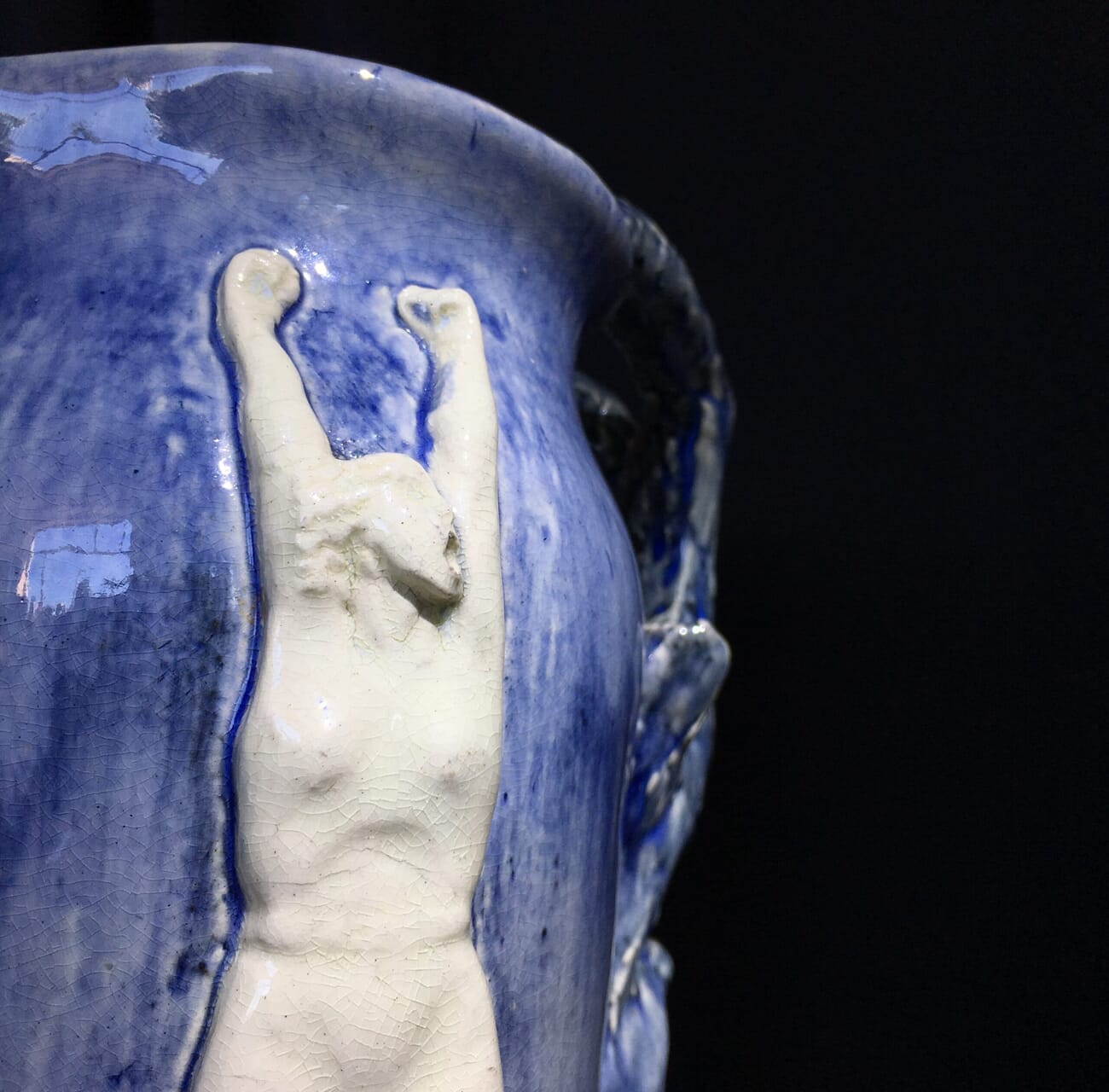 Una Deerbon jug with high relief figure, circa 1935. -22720