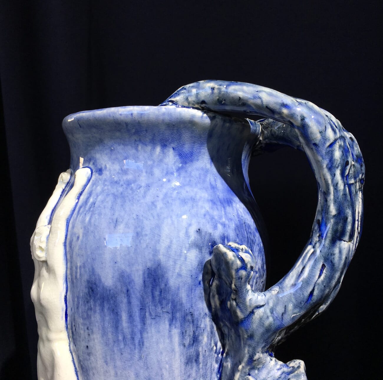 Una Deerbon jug with high relief figure, circa 1935. -22719
