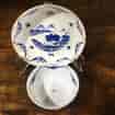 Chinese export teabowl & saucer, European blue decoration, c.1780 -31179