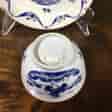 Chinese export teabowl & saucer, European blue decoration, c.1780 -31177