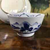 Chinese export teabowl & saucer, European blue decoration, c.1780 -31180