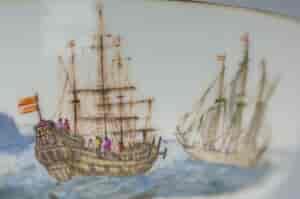 Meissen cup & saucer, naval battle, c.1765 -535