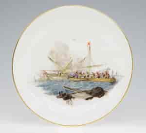 Meissen cup & saucer, naval battle, c.1765 -532