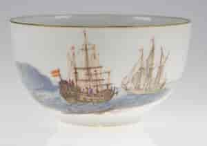 Meissen cup & saucer, naval battle, c.1765 -534