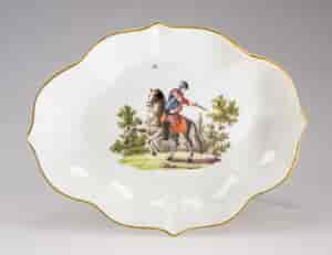 Meissen spoon tray with soldier on horseback, c.1760 -536