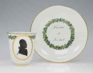 Vienna coffee cup & saucer, profile silhouette, c.1790 -552