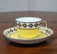 Swansea Porcelain yellow ground cup saucer
