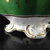 Coalport green ground teapot with scenes, pat.509, c.1835-1677