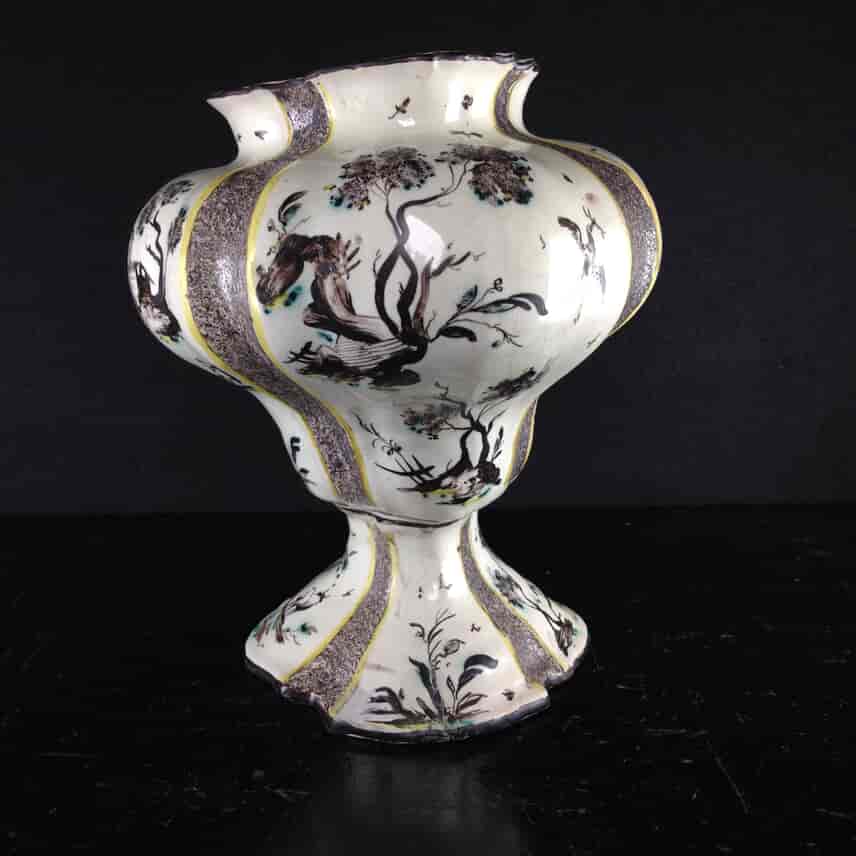 Large Italian faience vase, chinoiseries & italianate landscapes, Levantino c. 1710 -1895