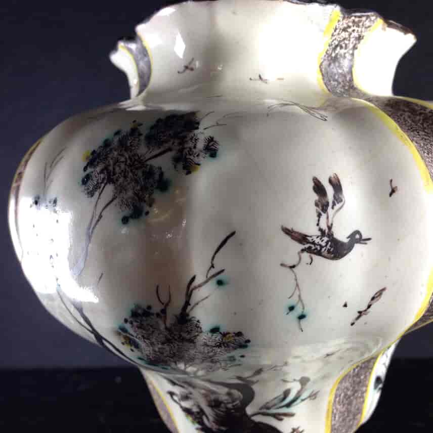Large Italian faience vase, chinoiseries & italianate landscapes, Levantino c. 1710 -1903