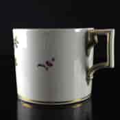 Thuringian porcelain coffee can & saucer, bird painting, C. 1805 -1926
