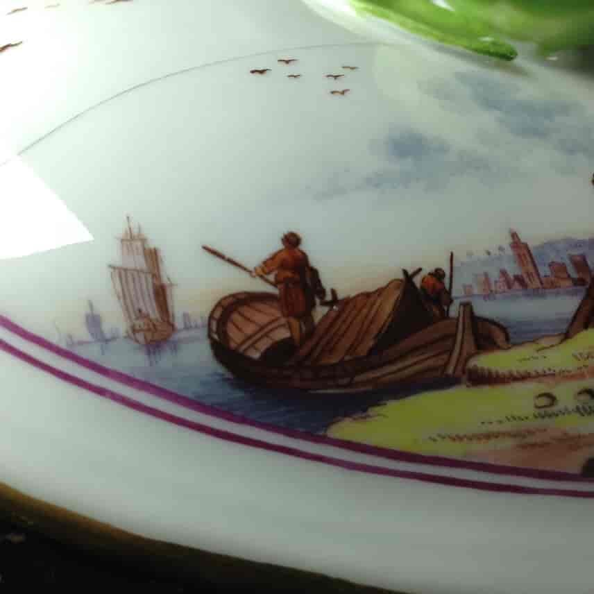 Meissen butter cooler, Kauffahrtei scenes, c. 1740-1964