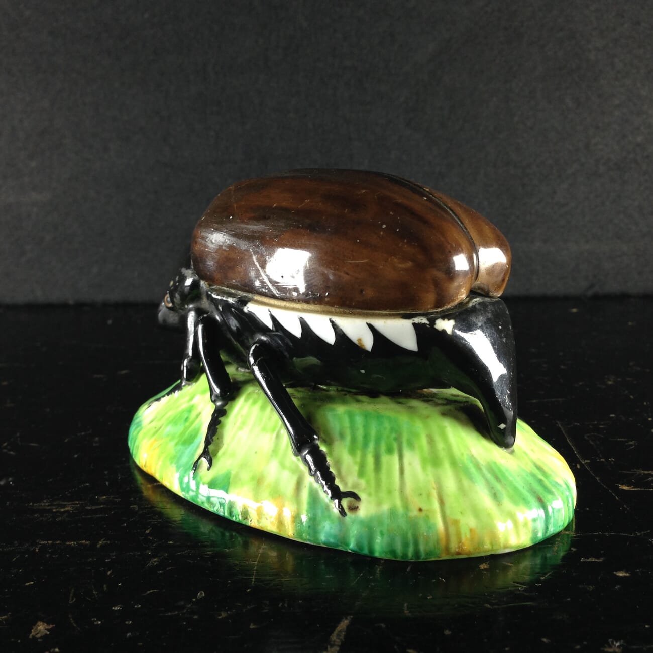Porcelain beetle box , German c. 1880-2025
