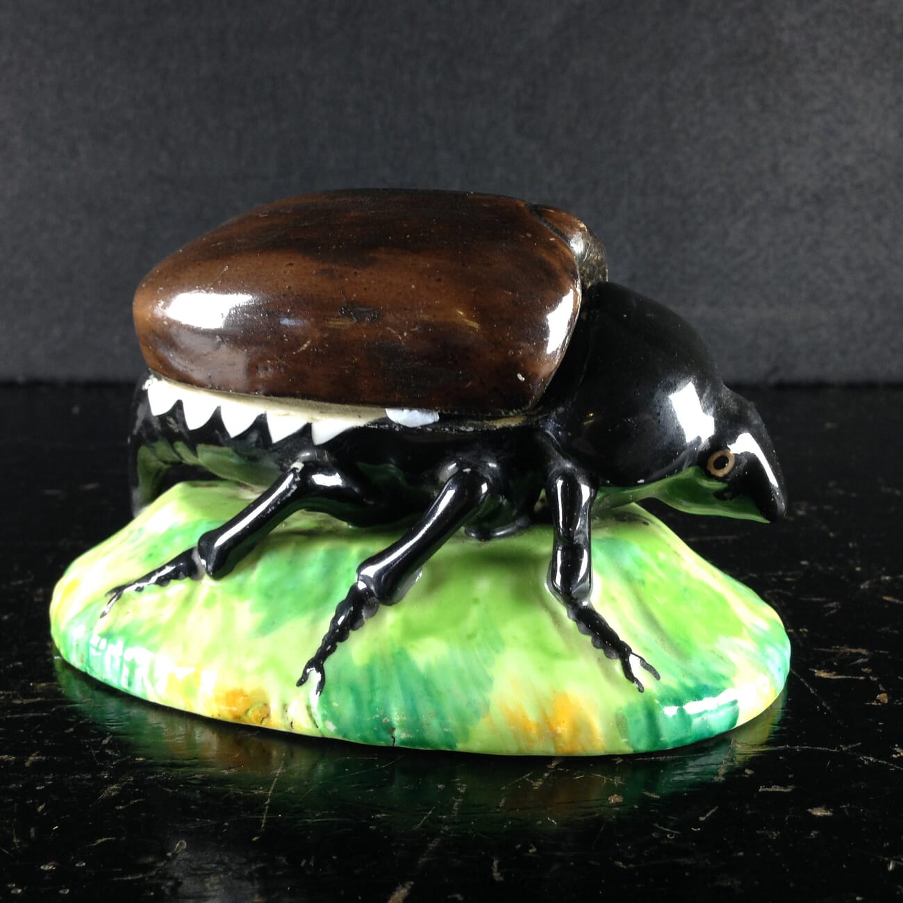 Porcelain beetle box , German c. 1880-0