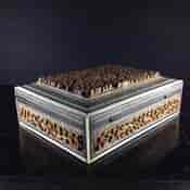 Anglo - Indian Jewelry Box, Sadeli work & carved, Early 19th C-2149