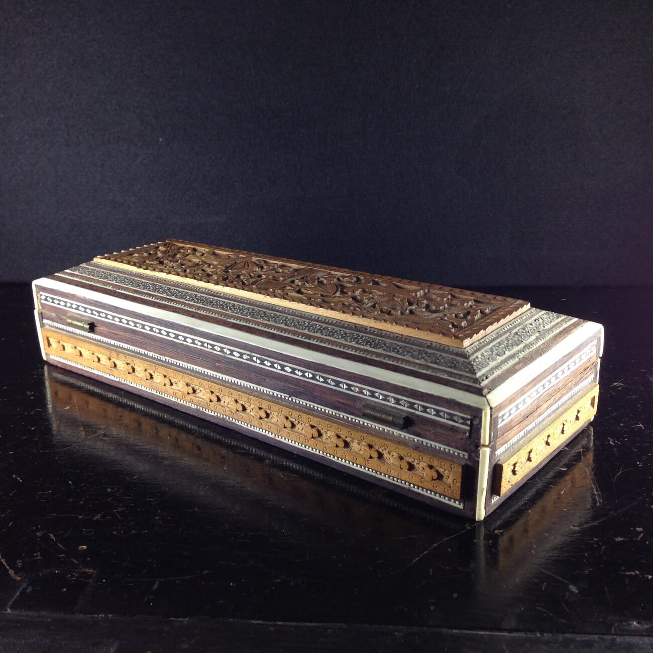 Anglo - Indian Oblong Box, Sadeli work, 19th century-2156
