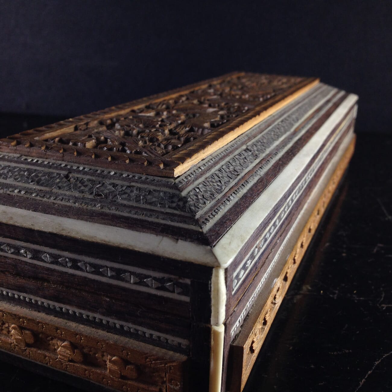 Anglo - Indian Oblong Box, Sadeli work, 19th century-2158
