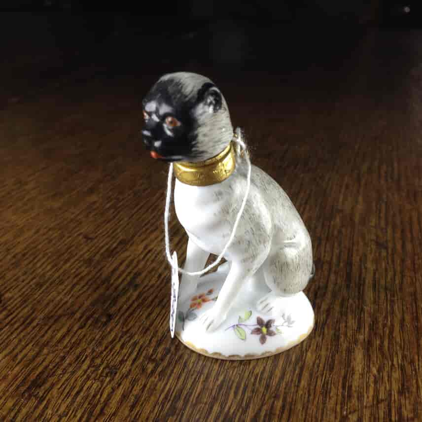 Paris porcelain perfume in the form of a pug dog, c.1880 -2217