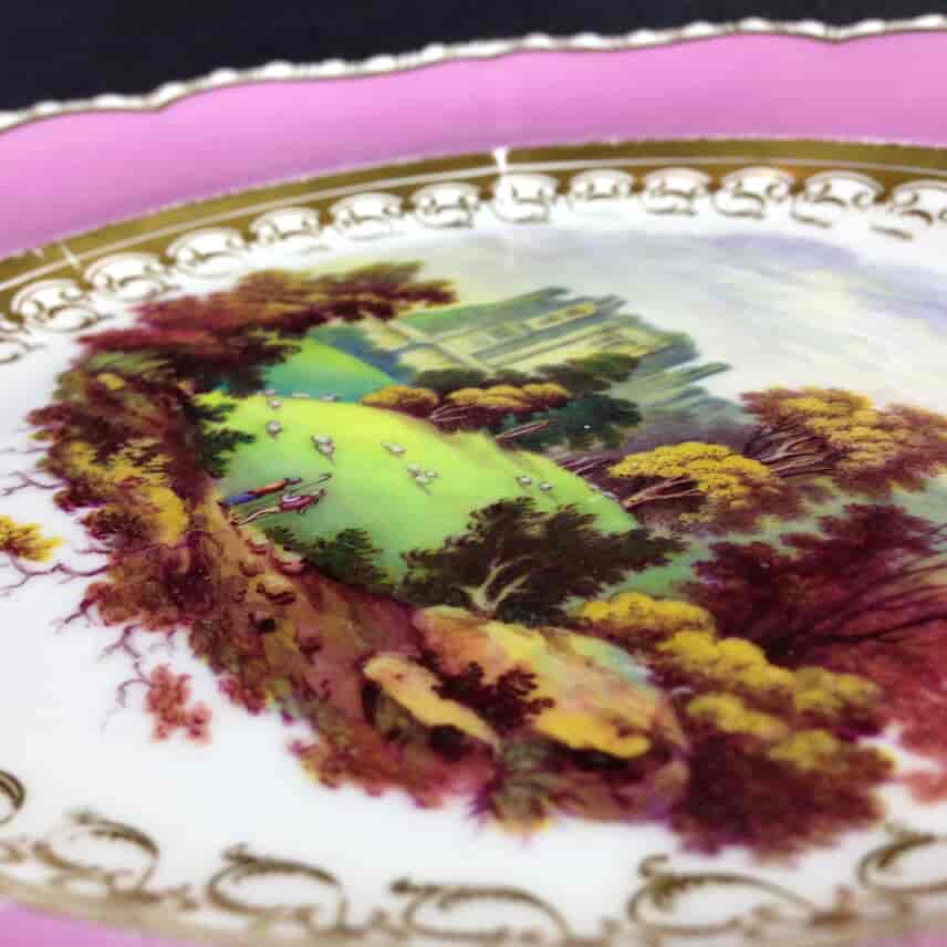 Minton plate, view of Warwick Castle, C. 1830-2346