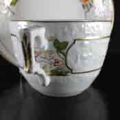 Miles Mason tea cup & saucer, rare Chinese Landscape moulding, c.1810 -2417