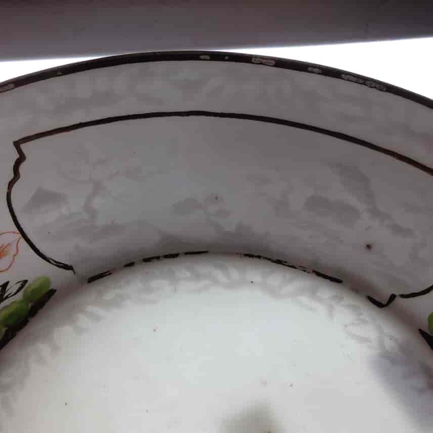 Miles Mason tea cup & saucer, rare Chinese Landscape moulding, c.1810 -2421